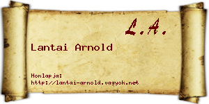 Lantai Arnold névjegykártya